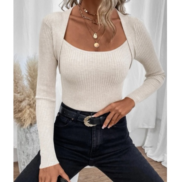 Cozy ribbed knit sweater top - Picture 1 of 6